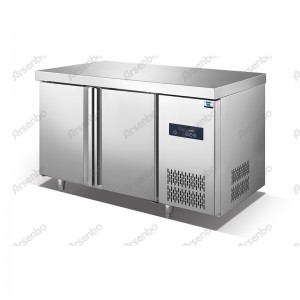 Lyxig design kommersiell köksbänk frysdisk kylskåp arbetsbord suitalbe för 400 * 600mm bakpannor